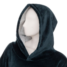 Afbeelding in Gallery-weergave laden, Luxe velours sherpa fleece hoodie donkerblauw