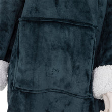 Afbeelding in Gallery-weergave laden, Luxe velours sherpa fleece hoodie donkerblauw