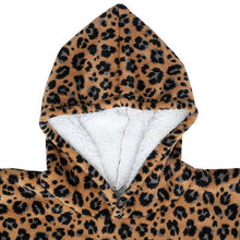 Afbeelding in Gallery-weergave laden, Luxe velours sherpa fleece hoodie leopard