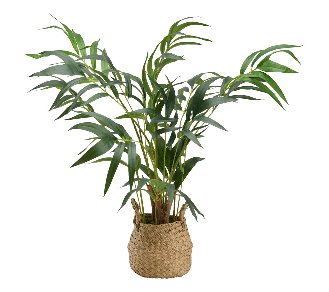 Kunst Palm plant in rieten pot H80cm