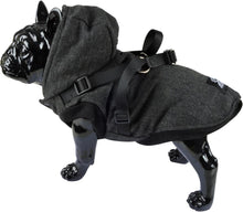 Afbeelding in Gallery-weergave laden, Hondenjasje met harnas tweed grijs teddy