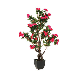 Azalee kunstbloemen boom met pot H81cm wit of roze
