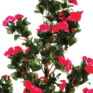 Azalee kunstbloemen boom met pot H81cm wit of roze