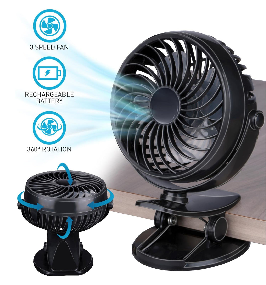 Ventilator met knijper oplaadbaar