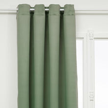 Afbeelding in Gallery-weergave laden, Gordijn celadon groen verduisterend set van 2 135x240cm met ringen
