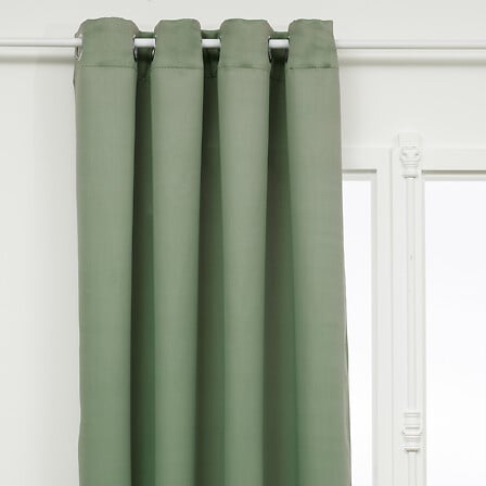 Gordijn celadon groen verduisterend set van 2 135x240cm met ringen