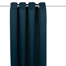Afbeelding in Gallery-weergave laden, Gordijn egeenblauw verduisterend set van 2 135x240cm met ringen
