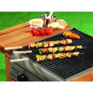 Barbecue spies chrome/hout 4st.