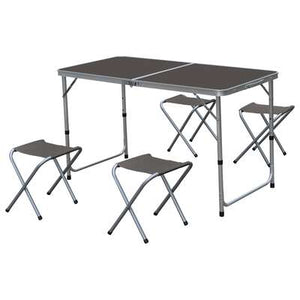 Plooitafel draagbaar 120x60cm 4 stoelen