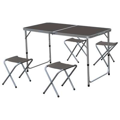 Plooitafel draagbaar 120x60cm 4 stoelen