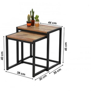 Bijzet tafel rechthoekig hout 2 formaten