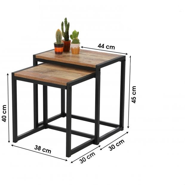 Bijzet tafel rechthoekig hout 2 formaten
