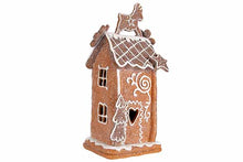 Afbeelding in Gallery-weergave laden, Cookie huis bruin met ledverlichting H28cm
