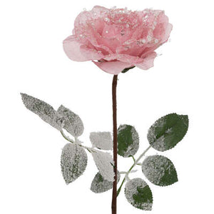 Kersttak Rozen roze blinkend 75cm