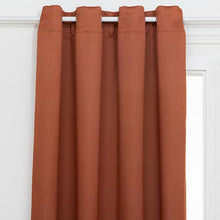 Afbeelding in Gallery-weergave laden, Gordijn terracotta verduisterend set van 2 135x240cm met ringen
