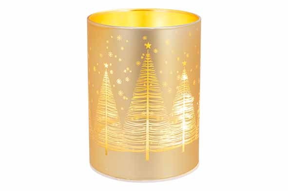 Ledverlichting rond glas Xmas Trees Gold