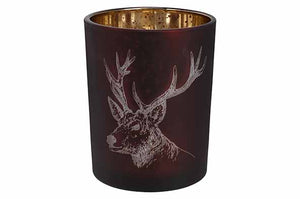 Kaarsenhouder Deerhead bordeaux 2 formaten