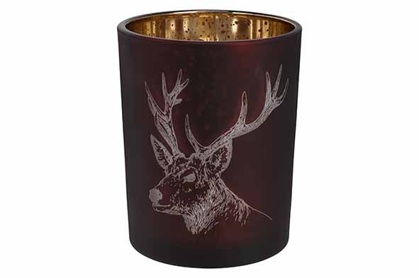 Kaarsenhouder Deerhead bordeaux 2 formaten