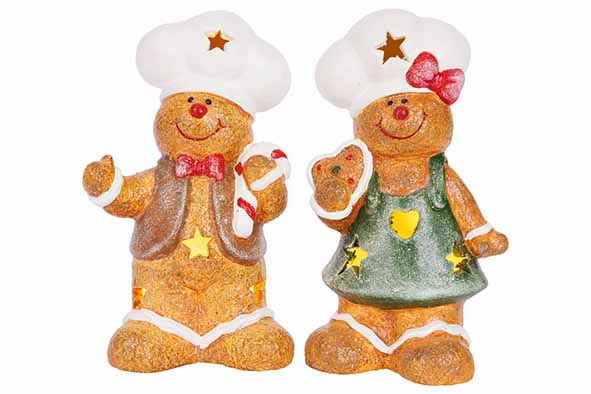 Cookie figuur met ledverlichting H18cm