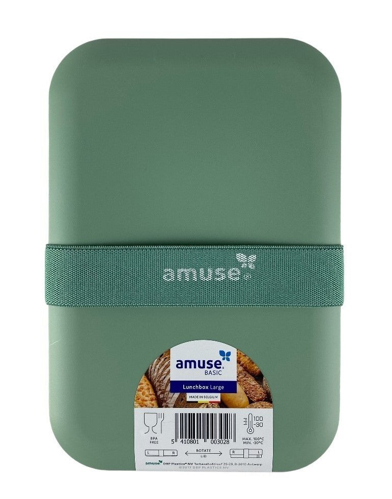 Lunchbox amuse met elastiek roze of blauw