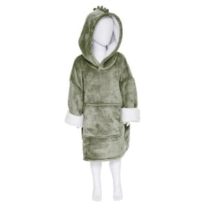 Deken fleece Hoodie kids Dino One size van 3 tot 10 jaar