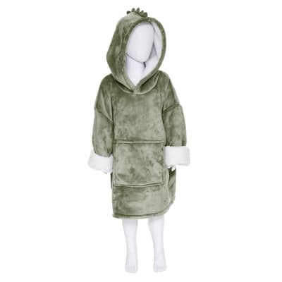Deken fleece Hoodie kids Dino One size van 3 tot 10 jaar