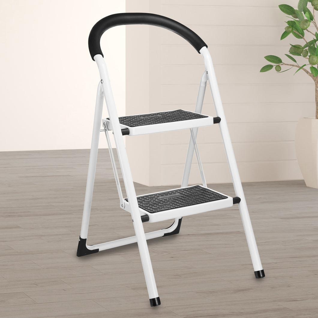Trapladder 2 brede treden hoge beugel