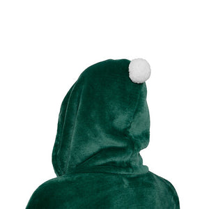 Luxe velours sherpa fleece hoodie groen