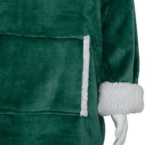 Luxe velours sherpa fleece hoodie groen