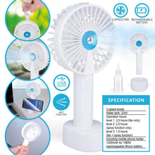 Afbeelding in Gallery-weergave laden, Ventilator wit met mist oplaadbaar
