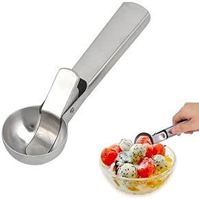Ijsschep met drukknop inox