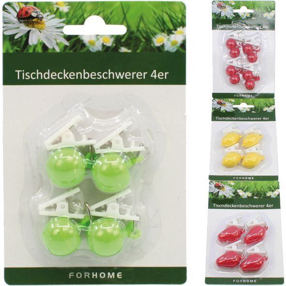 Tafelgewichten 4 stuks fruit