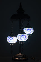 Afbeelding in Gallery-weergave laden, J-LINE tafellamp Mozaiek 3 lampen Glas/Metaal Blauw H78cm
