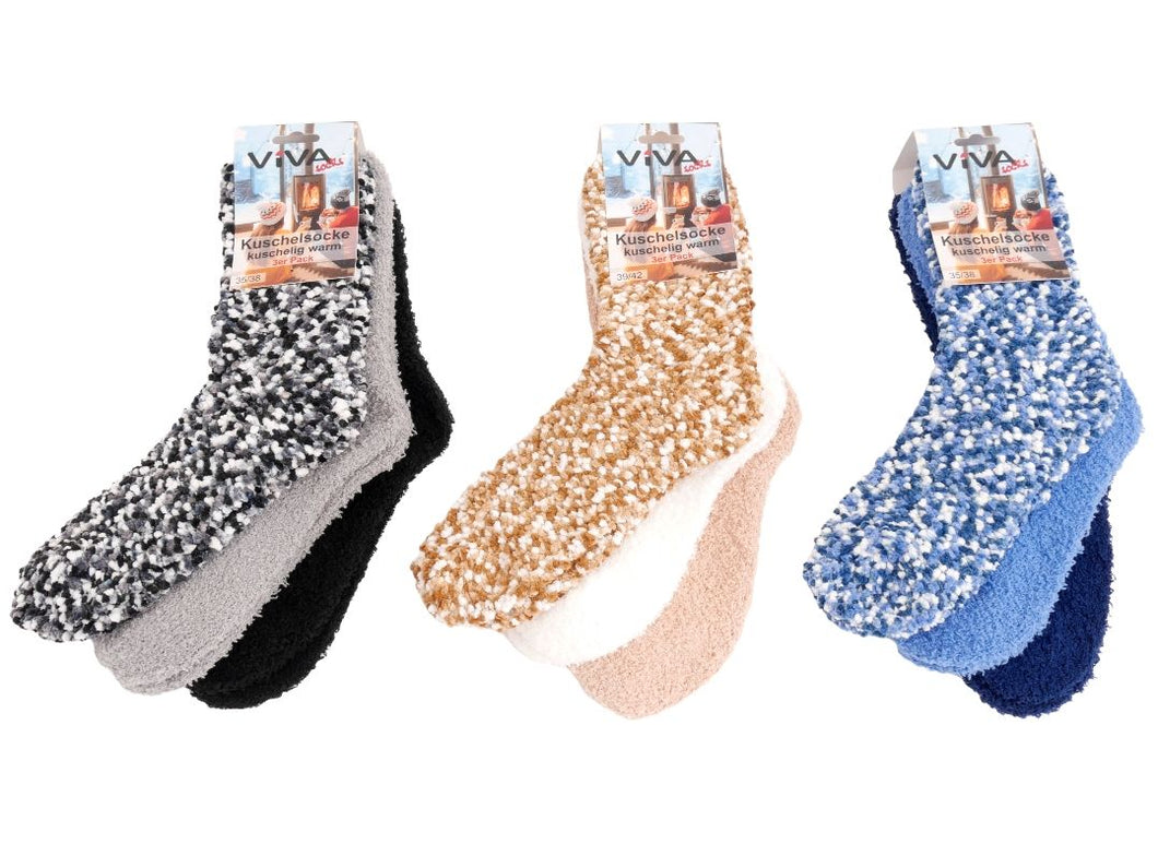 3 paar fluffy sokken