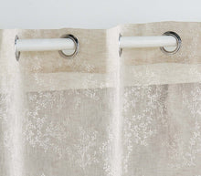 Afbeelding in Gallery-weergave laden, Gordijn taupe White Leaves 140x240cm PROMO 2 VOOR €35
