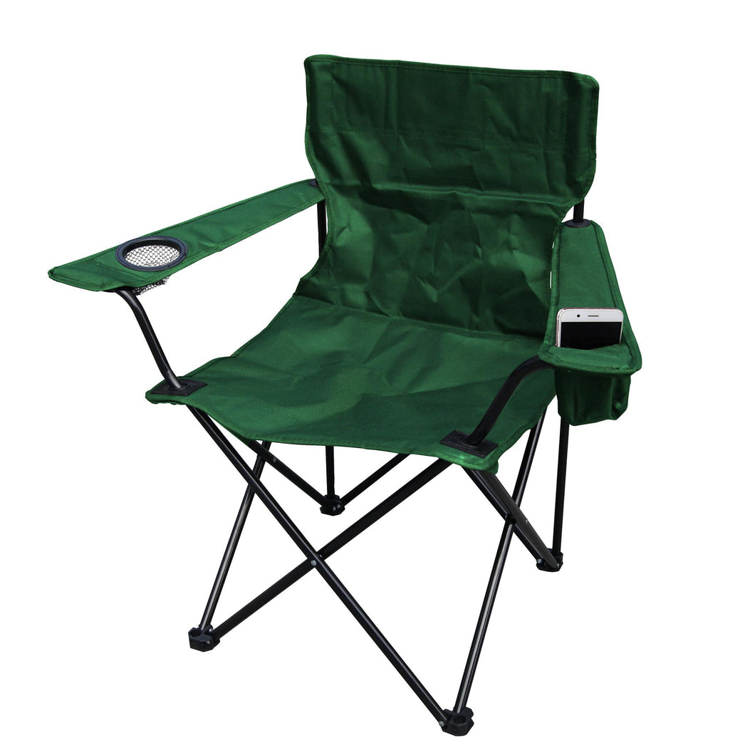 Camping stoel met beker en gsm houder