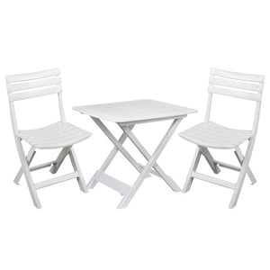 Tafel met 2 stoelen plastiek wit