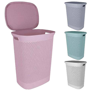 Wasmand roze rietlook 60l