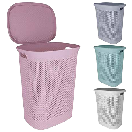 Wasmand roze rietlook 60l