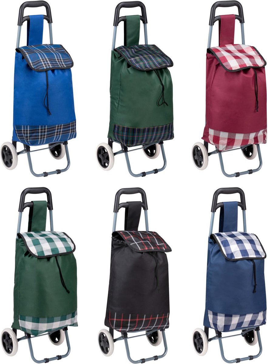 Boodschappentrolley Basic geruit 4 kleuren