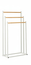 Afbeelding in Gallery-weergave laden, Handdoekenrek ijzer/bamboe zwart of wit
