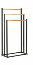 Afbeelding in Gallery-weergave laden, Handdoekenrek ijzer/bamboe zwart of wit
