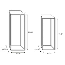 Afbeelding in Gallery-weergave laden, Bijzet tafel hoog zwart met gouden details 2 formaten
