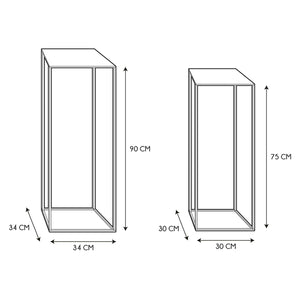 Bijzet tafel hoog zwart met gouden details 2 formaten