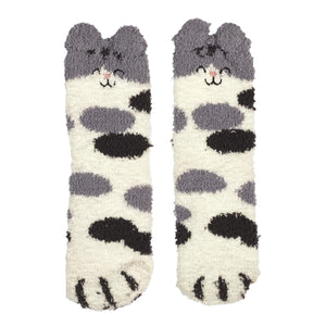 paar fluffy sokken dierenprint