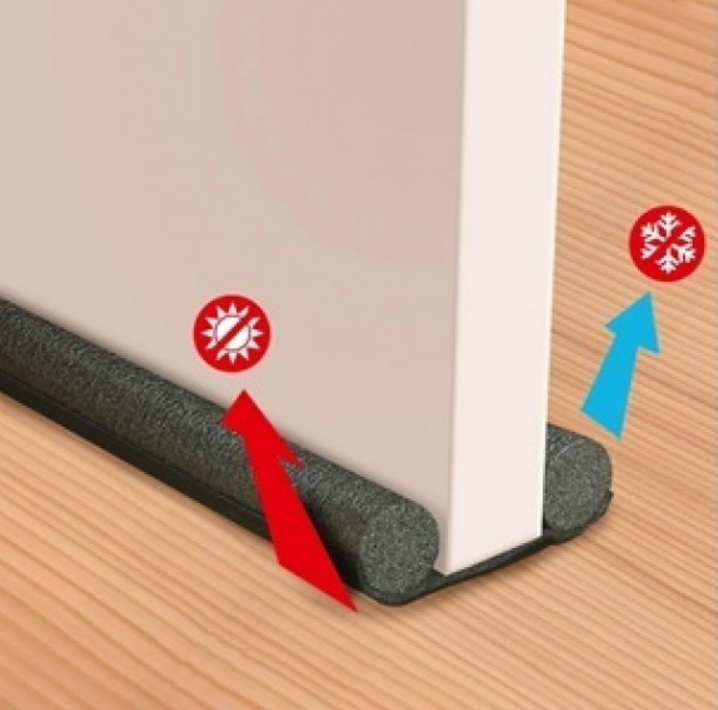 Tochtrol dubbel voor onder deur zwart