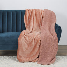 Afbeelding in Gallery-weergave laden, Plaid luxe flanel sherpa 140x200cm roze
