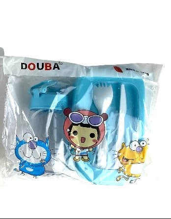 Lunchbox 21cm met drinkfles 550ml blauw