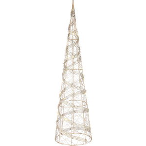 Piek met ledverlichting en adapter goud/glitter 80cm