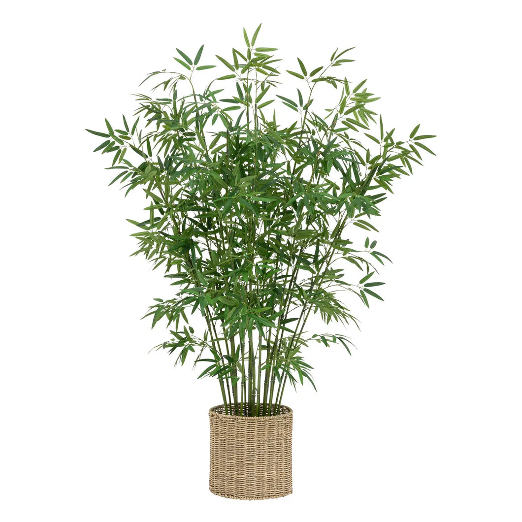 Kunst bamboe plant met rieten pot 1.5m